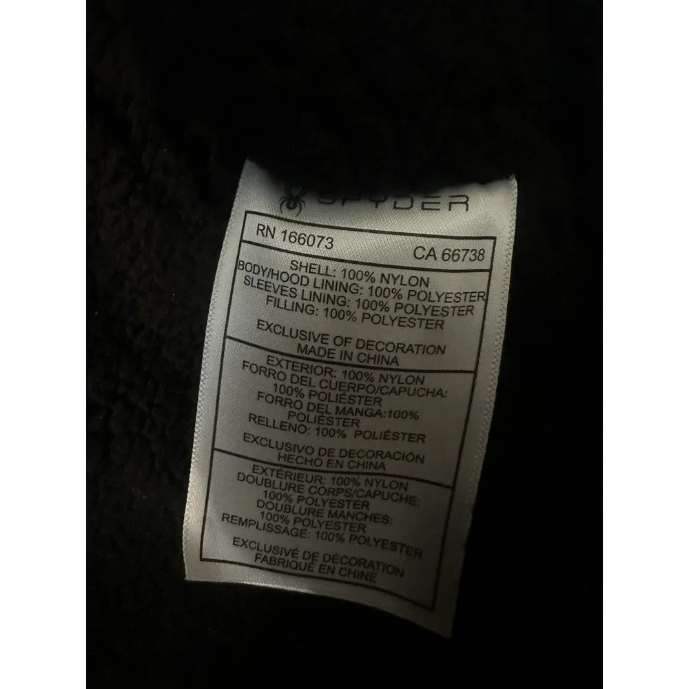 Spyder Puffer Jacket Men's Size Medium Black $229